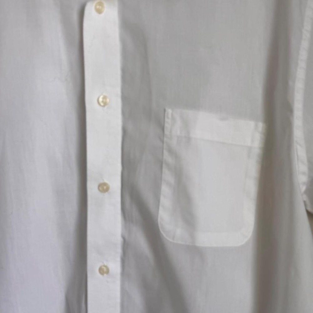 Pierre Cardin White Short Sleeve Button Down Shirt Size 16.5 - Picture 4 of 4